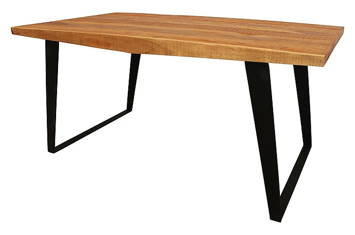 Moti Furniture Anaheim 82" Dining Table in Natural Finish with Iron Base 72002002