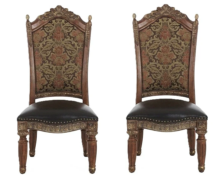 AICO Villa Valencia Side Chair in Classic Chestnut 72003-55 (Set of 2)