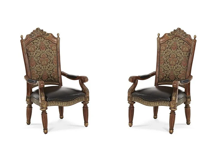 AICO Villa Valencia Arm Chair in Classic Chestnut 72004-55 (Set of 2)
