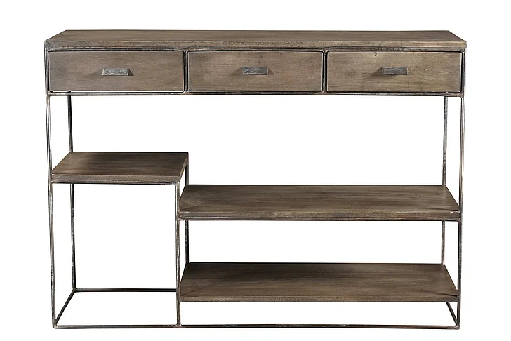 Moti Furniture Meena 3-Drawer Console in Natural