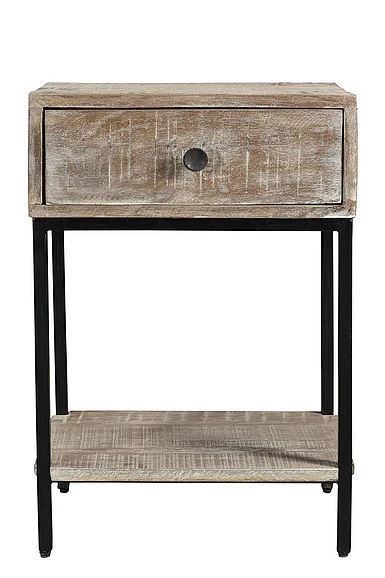 Moti Furniture Minerva Side Table in White Wash