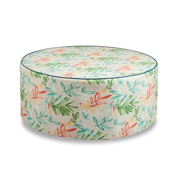 South Sea Outdoor 72000 Round Cocktail Ottoman in Coffee Feet 72091COF
