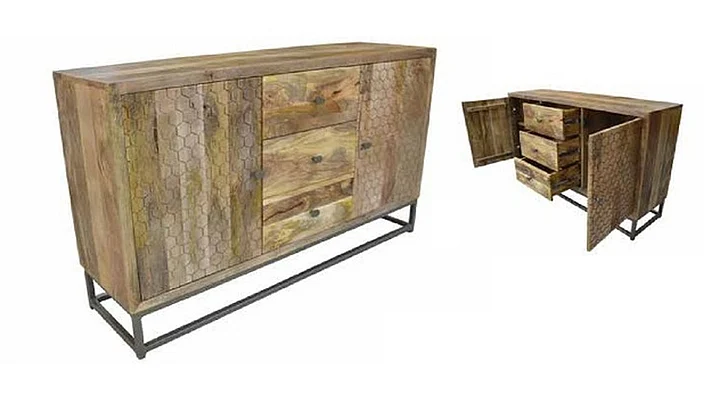 Moti Furniture Honeycomb Sideboard in Antique