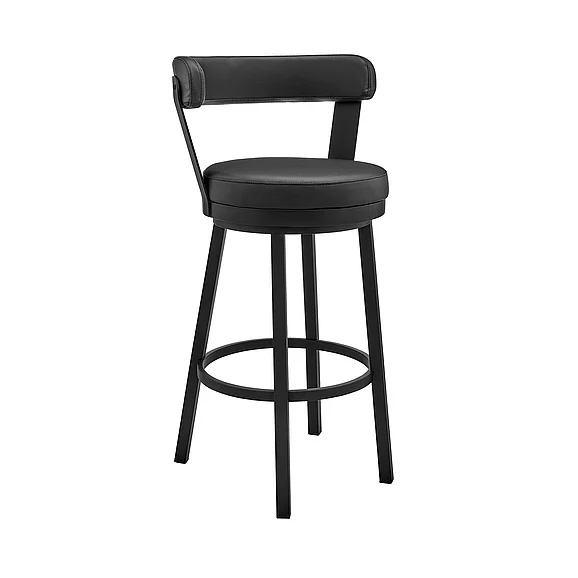 Armen Living Kobe 26 In. Counter Stool Swivel in Black 721535761746