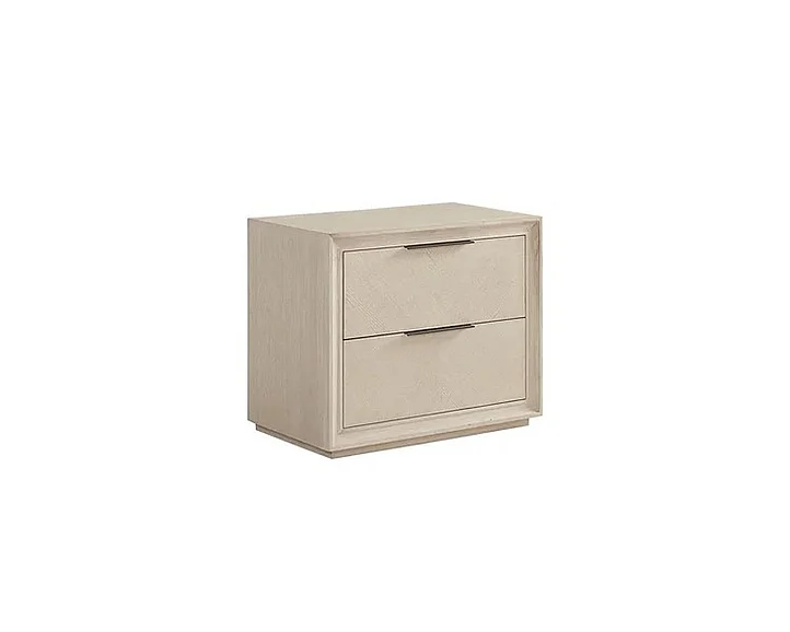 FD Home Matrix 2 Drawer Nightstand in Cerused Linen 7218-02