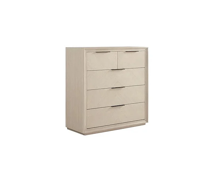 FD Home Matrix 5 Drawer Chest in Cerused Linen 7218-11