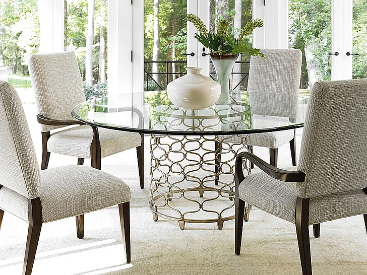 Lexington Laurel Canyon 5pcs Bollinger Dining Room Set in Silver