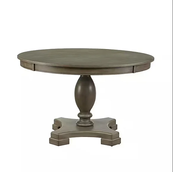 ACME Waylon Dining Table w/ Single Pedestal in Gray Oak 72205