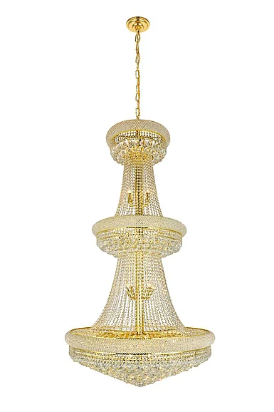 Elegant Primo 32 Light Gold Chandelier Clear Royal Cut Crystal V1800G36G/RC