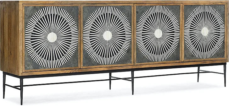 Hooker Furniture Commerce and Market Giovanni Entertainment Console in Medium Wood 7228-55011-85