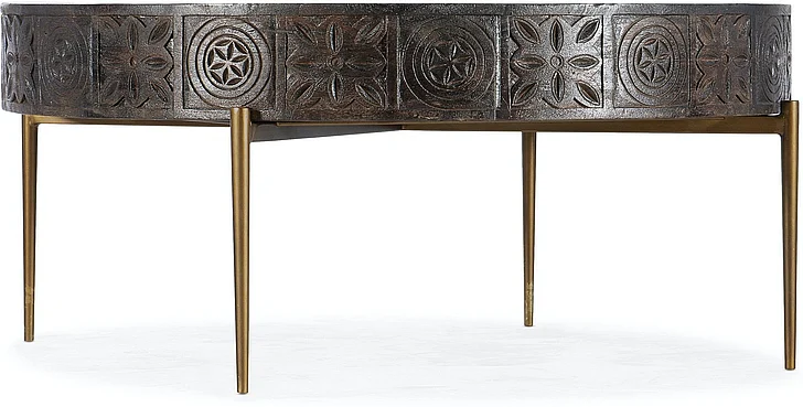 Hooker Furniture Commerce and Market Round Cocktail Table in Dark Wood 7228-80030-85