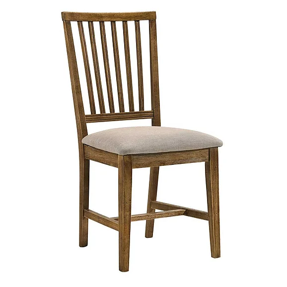 ACME Wallace II Side Chair (Set of 2) in Tan & Weathered Oak 72312