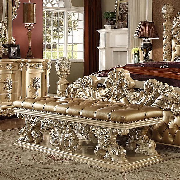 Homey Design HD-7266 Bench in Golden Khaki HD-BEN7266