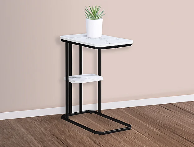 Crown Mark Ida Faux Marble Chairside Table 7267MB