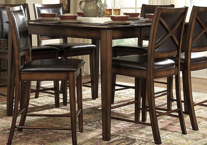 Homelegance Verona Counter Height Table in Distressed Amber 727-36