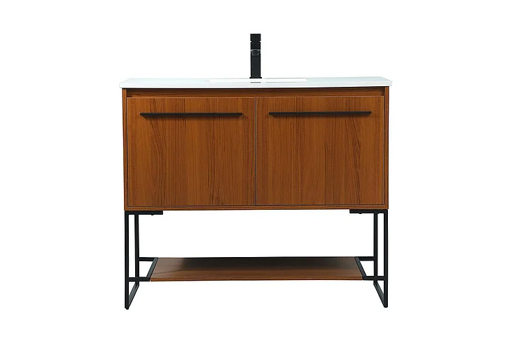 Elegant 40 In. Single Bathroom Vanity in Teak VF42540MTK CLOSEOUT