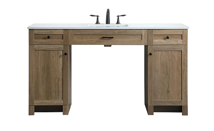 Elegant 60 In. Ada Compliant Bathroom Vanity in Natural Oak VF14960NT