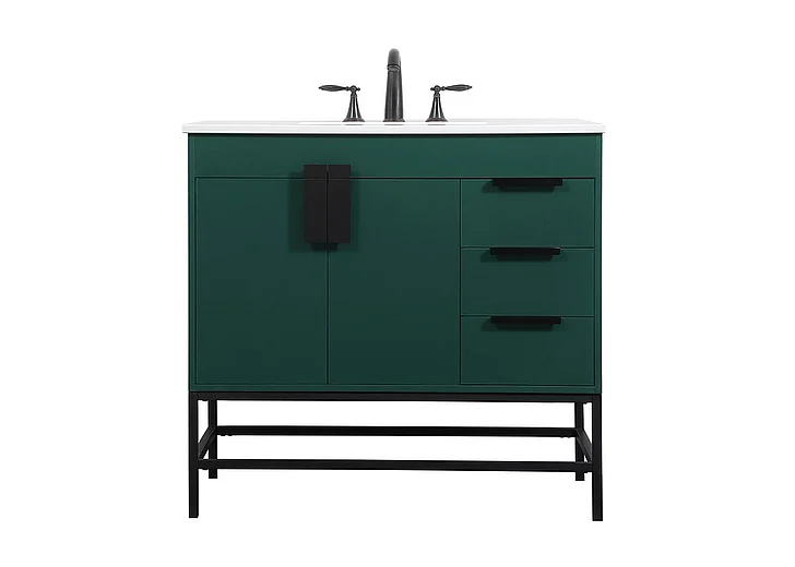 Elegant 36 In. Single Bathroom Vanity in Green VF48836MGN CLOSEOUT