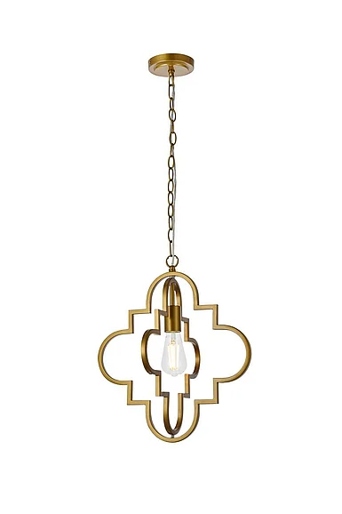 Elegant Sandara 1 Light Pendant in Brass LD7063D16BR CLOSEOUT