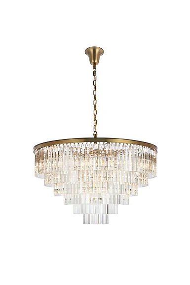 Elegant Sydney 44 In. Round Crystal Chandelier in Satin Gold 1201D44SG/RC