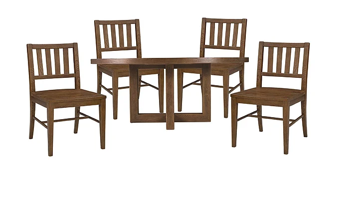 Hooker Furniture Driftwood 5pc 72"Round Dining Set in Medium Wood
