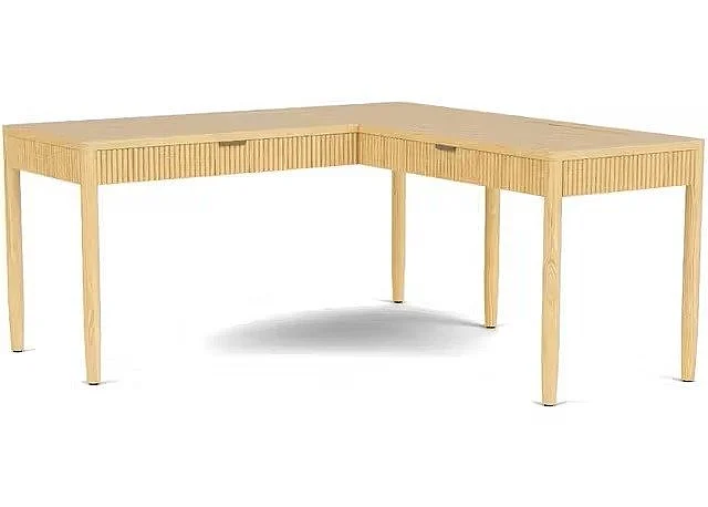 Riverside Deerfield L Desk in Natural Oak 73032