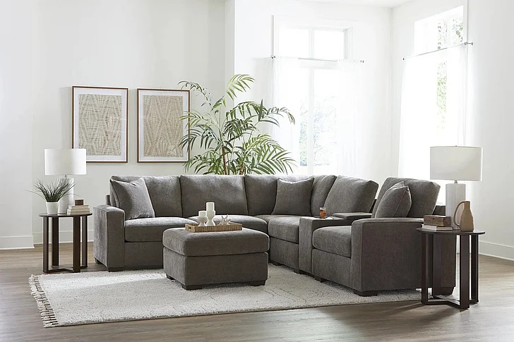 Peak Living 730 6pc Modular Sectional Living Room Set in Cardiff Mocha CUSTOM ITEM