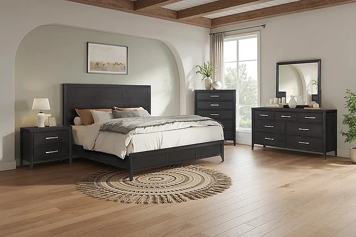 FD Home Studio 24 2pc Panel Bedroom Set in Java Bean