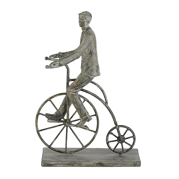 UMA Grey Polystone Traditional Sculpture, Bicycle 13" x 9" x 4" | 73384 CLOSEOUT
