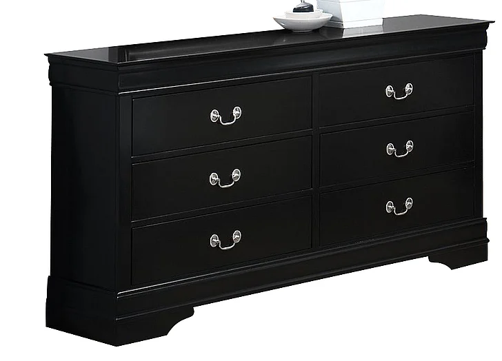 Crown Mark Furniture Louis Philip Dresser in Black B3950-1
