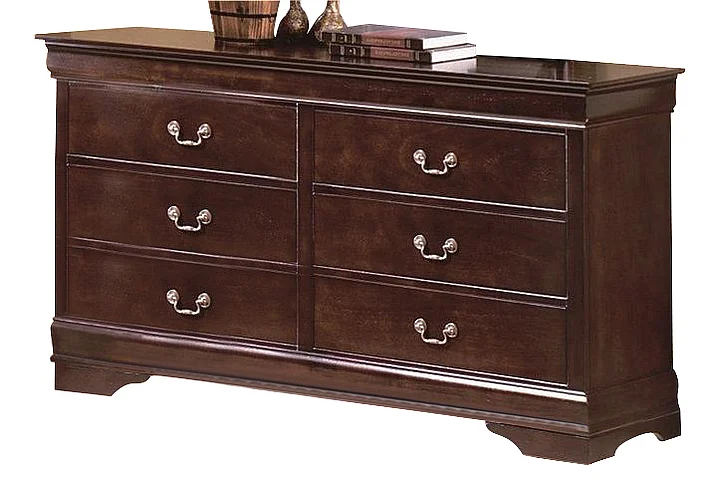 Crown Mark Furniture Louis Philip Dresser in Dark Cherry B3850-1