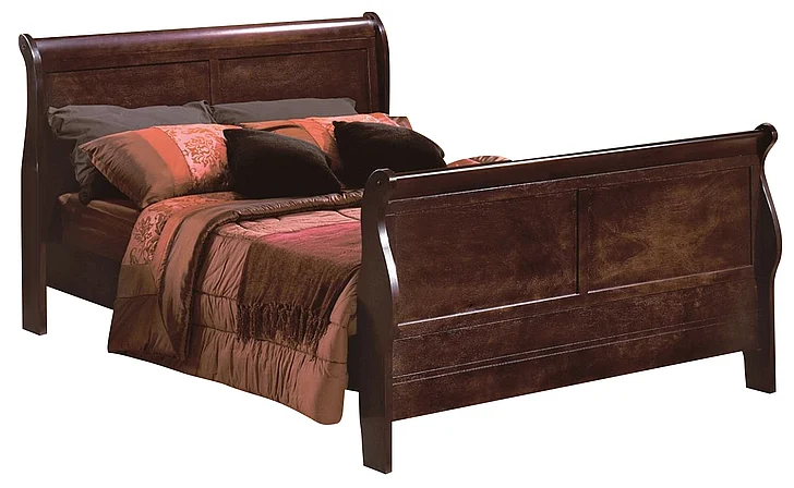Crown Mark Furniture Louis Philip Twin Bed in Dark Cherry