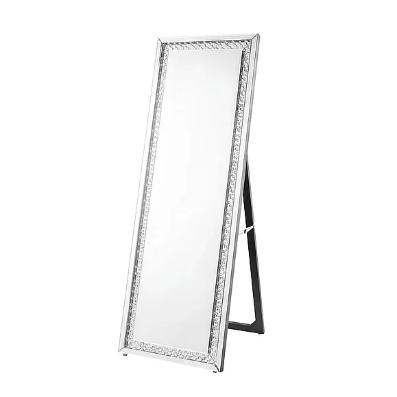 Elegant Sparkle 22 In. Contemporary Standing Full Length Mirror in Clear MR9123