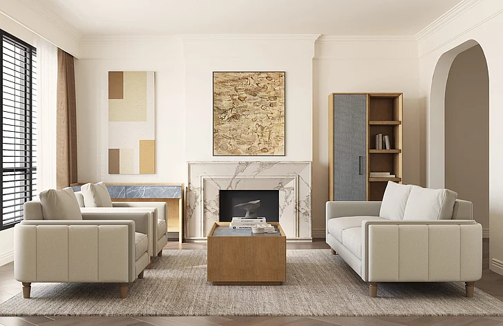 A.R.T. Furniture Artisan Barret 3pc Sofa Living Room Set in Sand