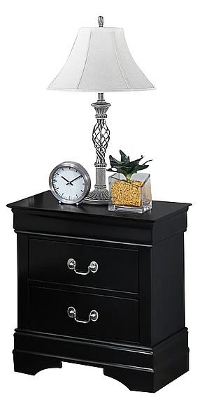 Crown Mark Furniture Louis Philip Nightstand in Black B3950-2