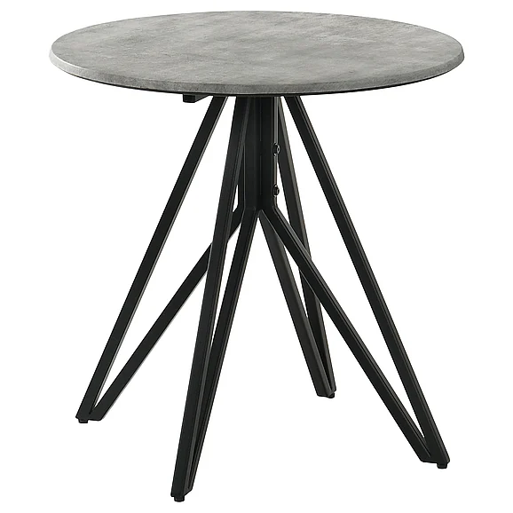 Coaster Hadi Round SmartTop Side End Table Cement and Gunmetal 736177