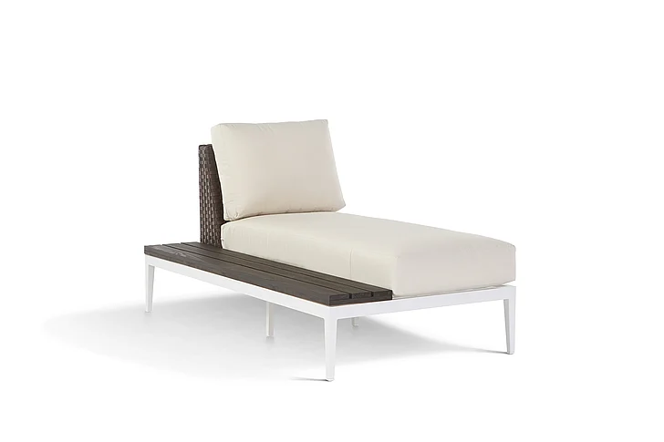 South Sea Outdoor Stevie Chaise Lounge w/ LSF Table in Sterling 73814-TBLSTL