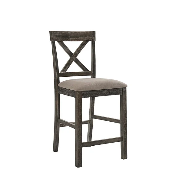 ACME Martha II Counter Height Chair (Set of 2) in Tan & Weathered Gray 73832