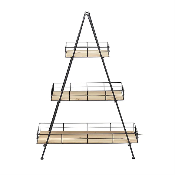 UMA Brown Wood Indoor Outdoor 3 Tier Plantstand, 28" x 16" x 40" | 73871 CLOSEOUT