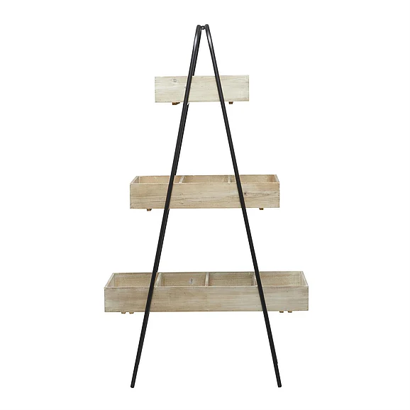 UMA Brown Wood Indoor Outdoor 3 Tier Plantstand, 32" x 13" x 56" | 73872 CLOSEOUT