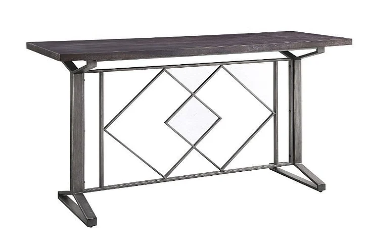 ACME Evangeline Counter Height Table in Salvaged Brown & Black 73900