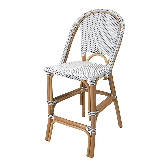 NPD Avignon Paris Bistro Counter Stool, White/ Gray (Set of 2) 7400041