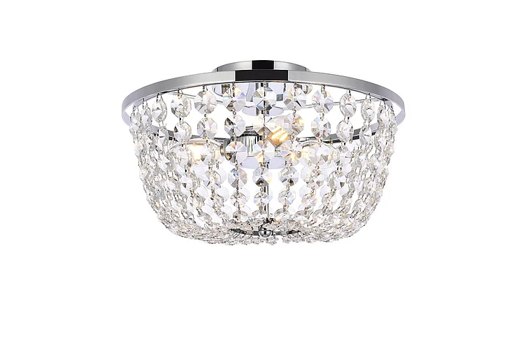 Elegant Cora 13 In. Flush Mount in Chrome 1109F13C
