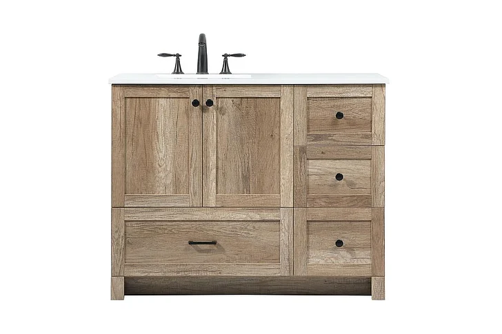 Elegant 42 In. Single Bathroom Vanity in Natural Oak VF2842NT