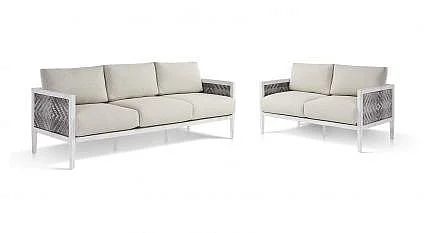 South Sea Outdoor Veda 2pc Living Room Set in Soft White