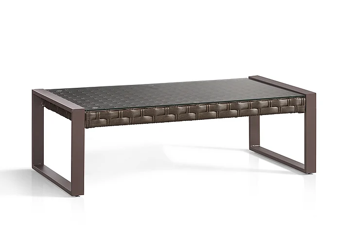 South Sea Outdoor Cambridge Coffee Table in Brown Faux Leather 74244