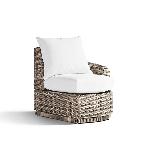 South Sea Outdoor Luna Cove RSF End Seat Scatter Back in Smoke 74351