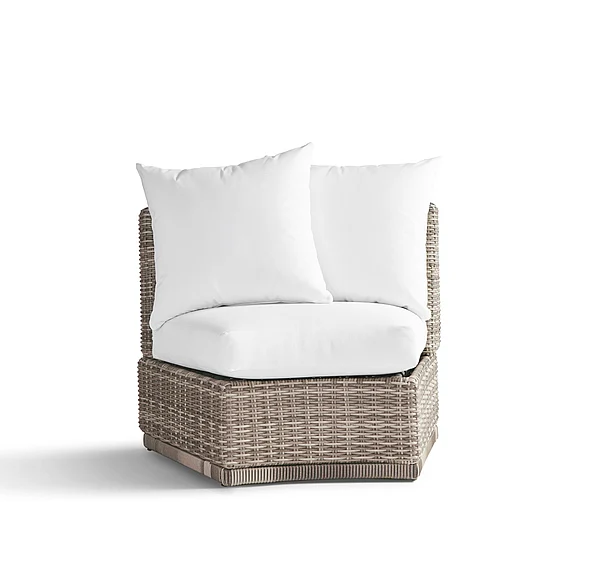 South Sea Outdoor Luna Cove Curved Wedge Armless Scatter-Back in Smoke 74352