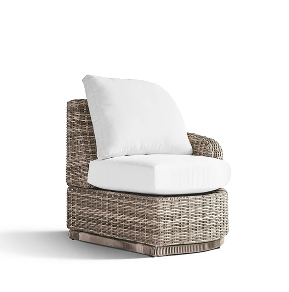 South Sea Outdoor Luna Cove RSF End Seat Fitted Back in Smoke 74451