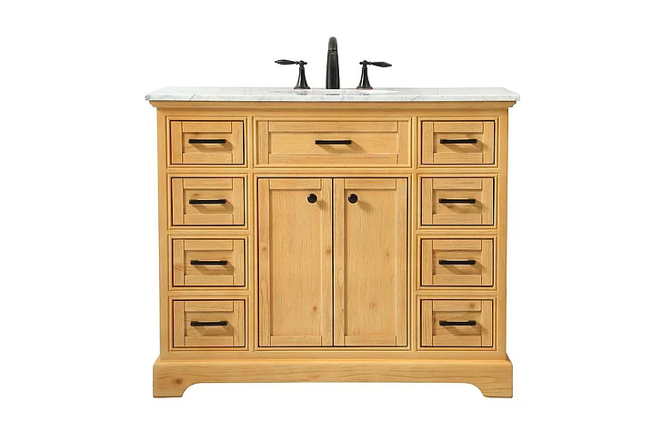 Elegant 42 In. Single Bathroom Vanity in Natural Wood VF15042NW